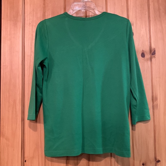 🎄TAPESTRY PATCH SANTA TOP SZ S - Picture 5 of 5